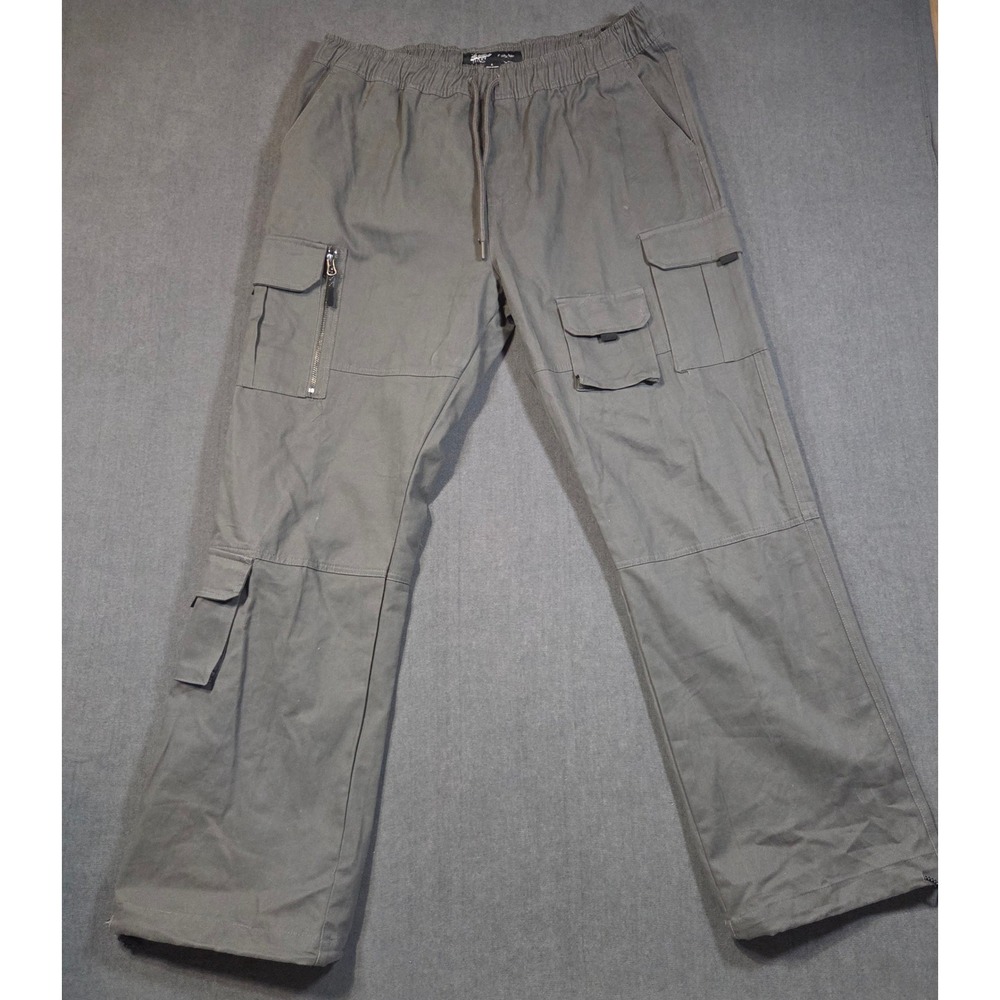 Brooklyn Cloth Cargo Pants Mens Large Green Drawstring Elastic Waist BPMK829F